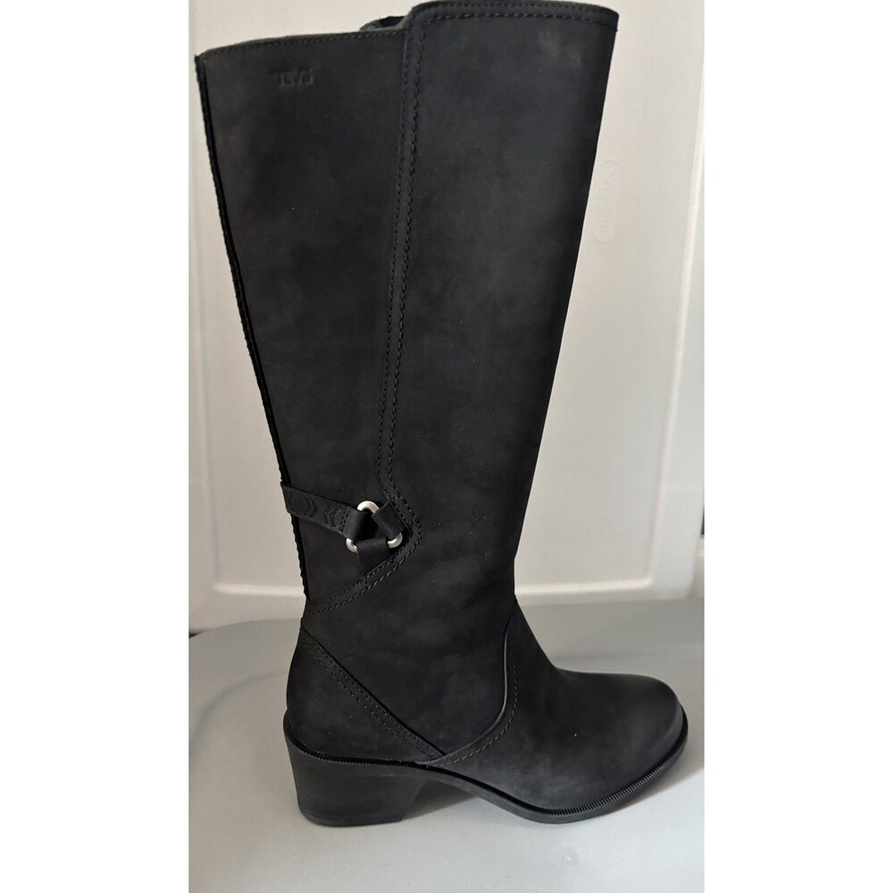 New with box Women’s 7 Teva Foxy Black Waterproof Leather Tall Riding Boots